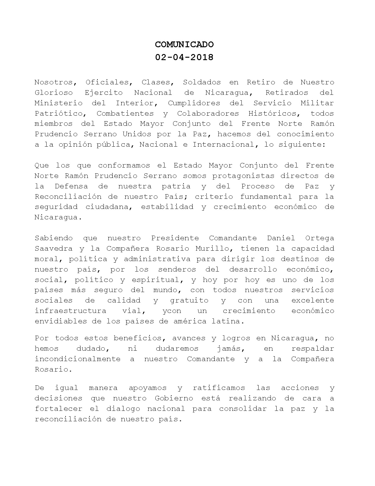 comunicado